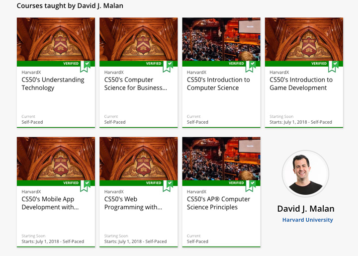 HarvardX Launches Three New CS50 Courses, with Prof. Malan as a Lead Instructor