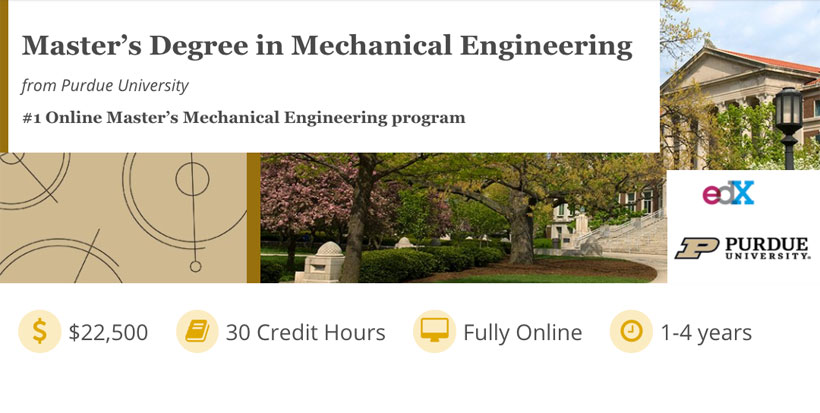 Purdue Launches a Fully Online Master’s in Mechanical Engineering on edX.org