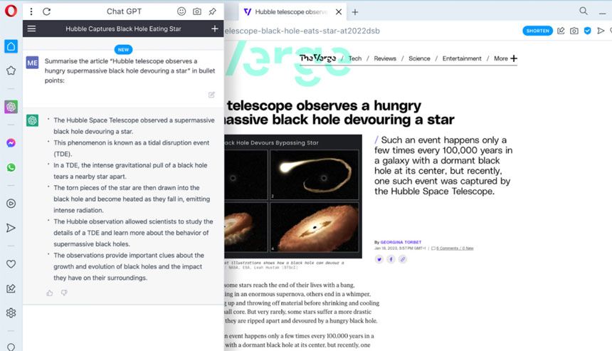 Opera Will Release a New Browser with Built-In Access to ChatGPT and Other AI Services