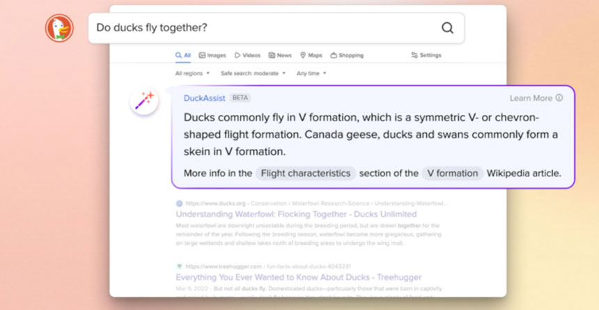 DuckDuckGo Unveils a Feature that Summarizes Information Using Generative AI
