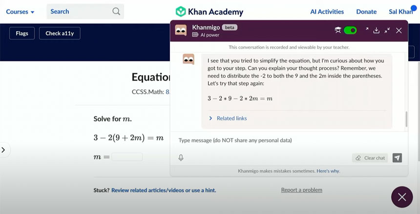 Sal Khan Demoed Khanmigo AI Tutor Described As "A Teacher's Aide on Steroids" [Video]