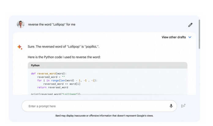 Bard, el modelo de IA de Google, mejora en un 30 % las respuestas a las indicaciones matemáticas y de codificación Bard, el modelo de IA de Google, mejora en un 30 % las respuestas a las indicaciones matemáticas y de codificación
