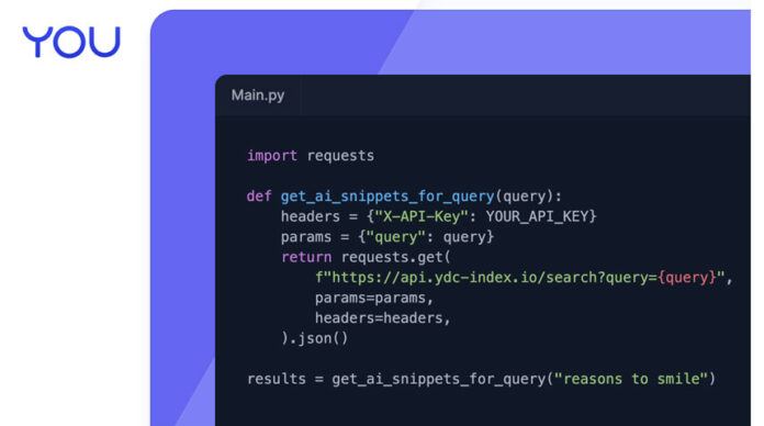 You.com permite que las API para que los LLM accedan a Internet en tiempo real You.com permite que las API para que los LLM accedan a Internet en tiempo real