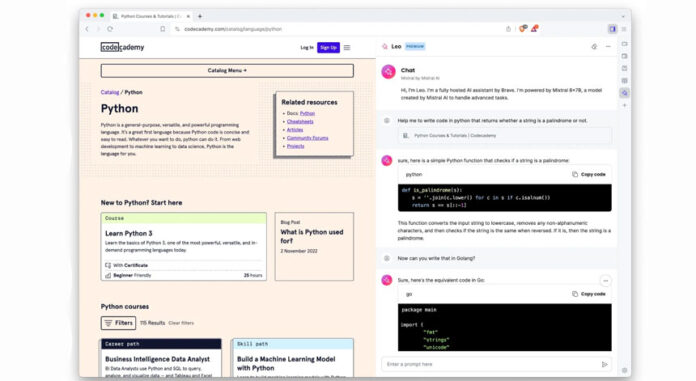 El asistente de inteligencia artificial de Brave integra el Mixtral 8x7B de código abierto como el LLM predeterminado El asistente de inteligencia artificial de Brave integra el Mixtral 8x7B de código abierto como el LLM predeterminado
