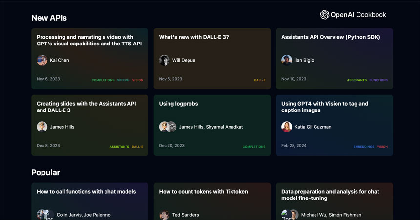 OpenAI Releases a Cookbook with Example Code and Guides for Using Its API