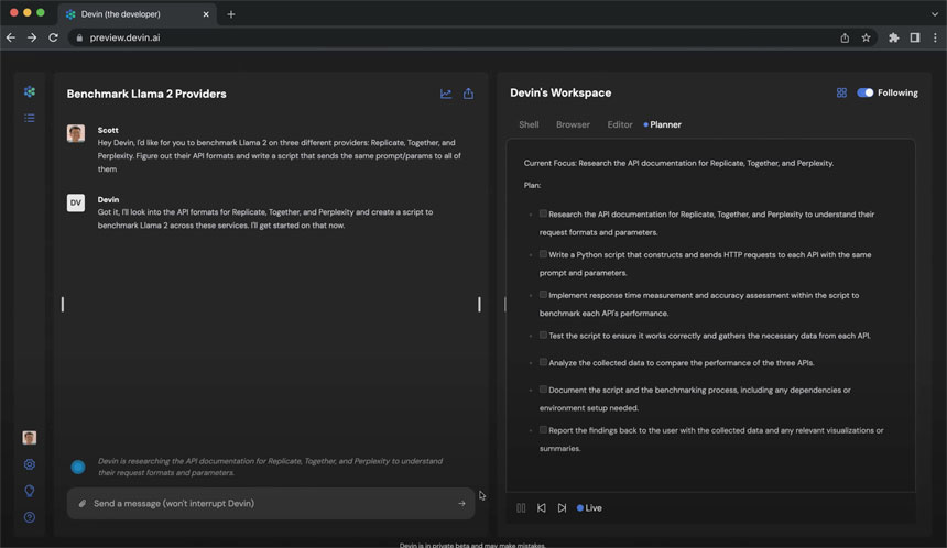 An Autonomous AI Agent Called 'Devin' Plans and Executes Complex Coding Tasks