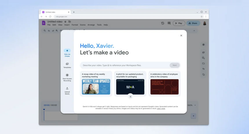 Google Will Release an AI-Powered Video Creation and Editing Tool for Its Workspace