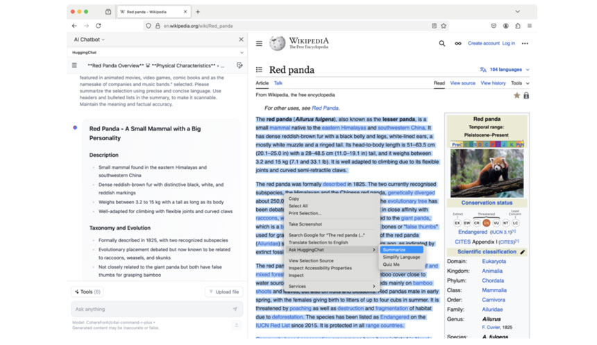 Firefox Allows Users to Choose ChatGPT, Gemini, HuggingChat, and Mistral