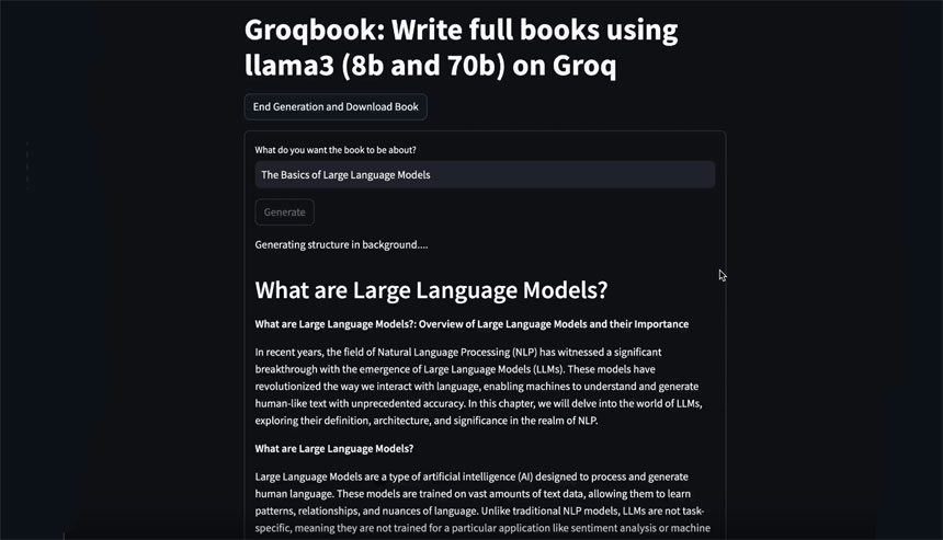 Groq Releases 'Groqbook', an App that Generates Entire Books in Seconds