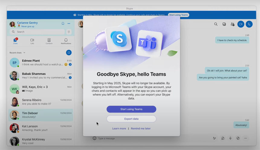 Microsoft Announces It Will Close the Skype Service on May 5, 2025