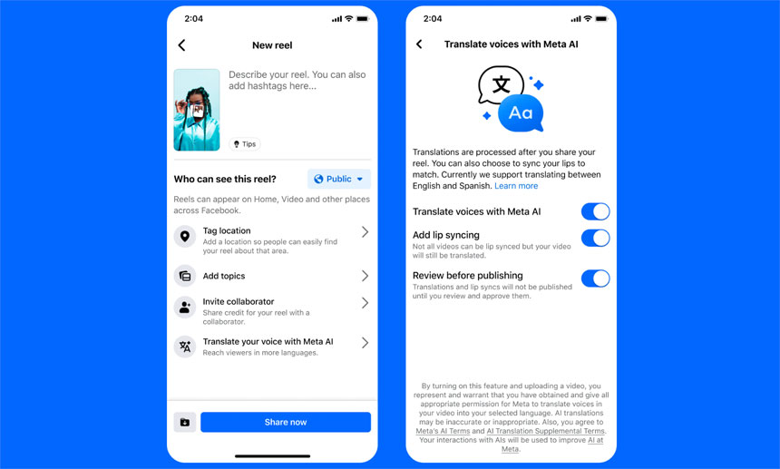 Creators on Facebook and Instagram Will Be Able to Translate Voice Content Automatically