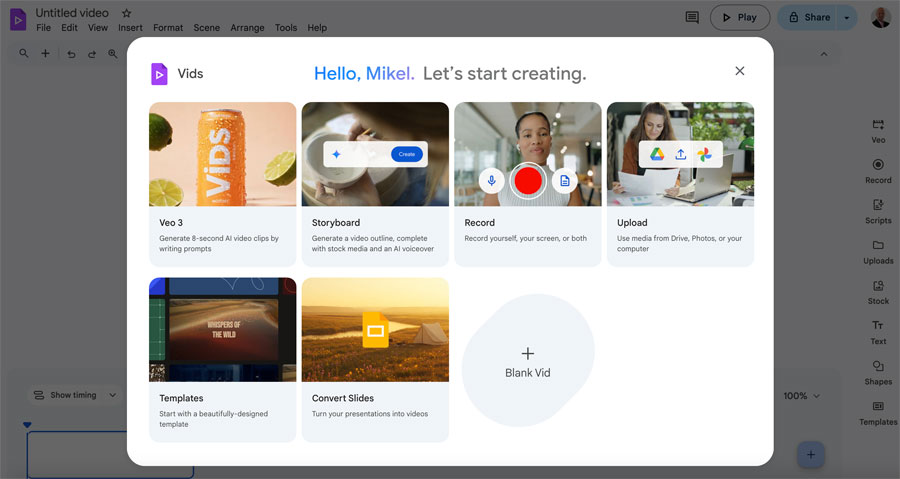 Google ha añadido avatares de inteligencia artificial y la función Veo 3 de imagen a video a su editor de video ‘Vids’ Google ha añadido avatares de inteligencia artificial y la función Veo 3 de imagen a video a su editor de video ‘Vids’