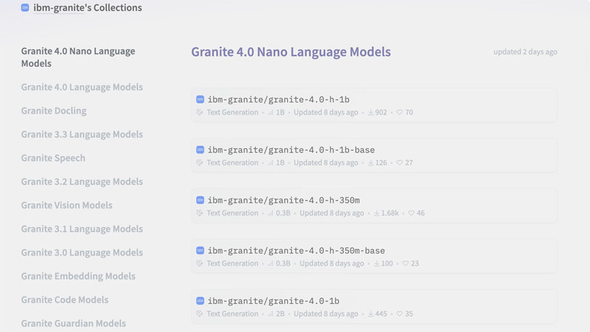 IBM Releases as Open Source Its &#8216;Granite 4.0 Nano&#8217; AI Models that Can Run on the Browser