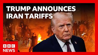 Trump announces tariffs on countries that trade with Iran.