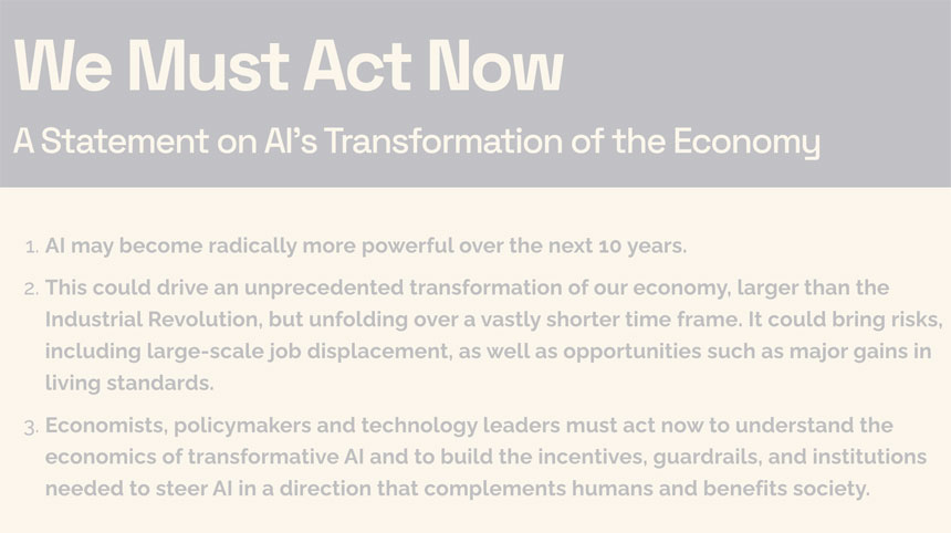 Prominent Economists, researchers, and Tech Leaders Warn Policymakers About the Dangers of AI